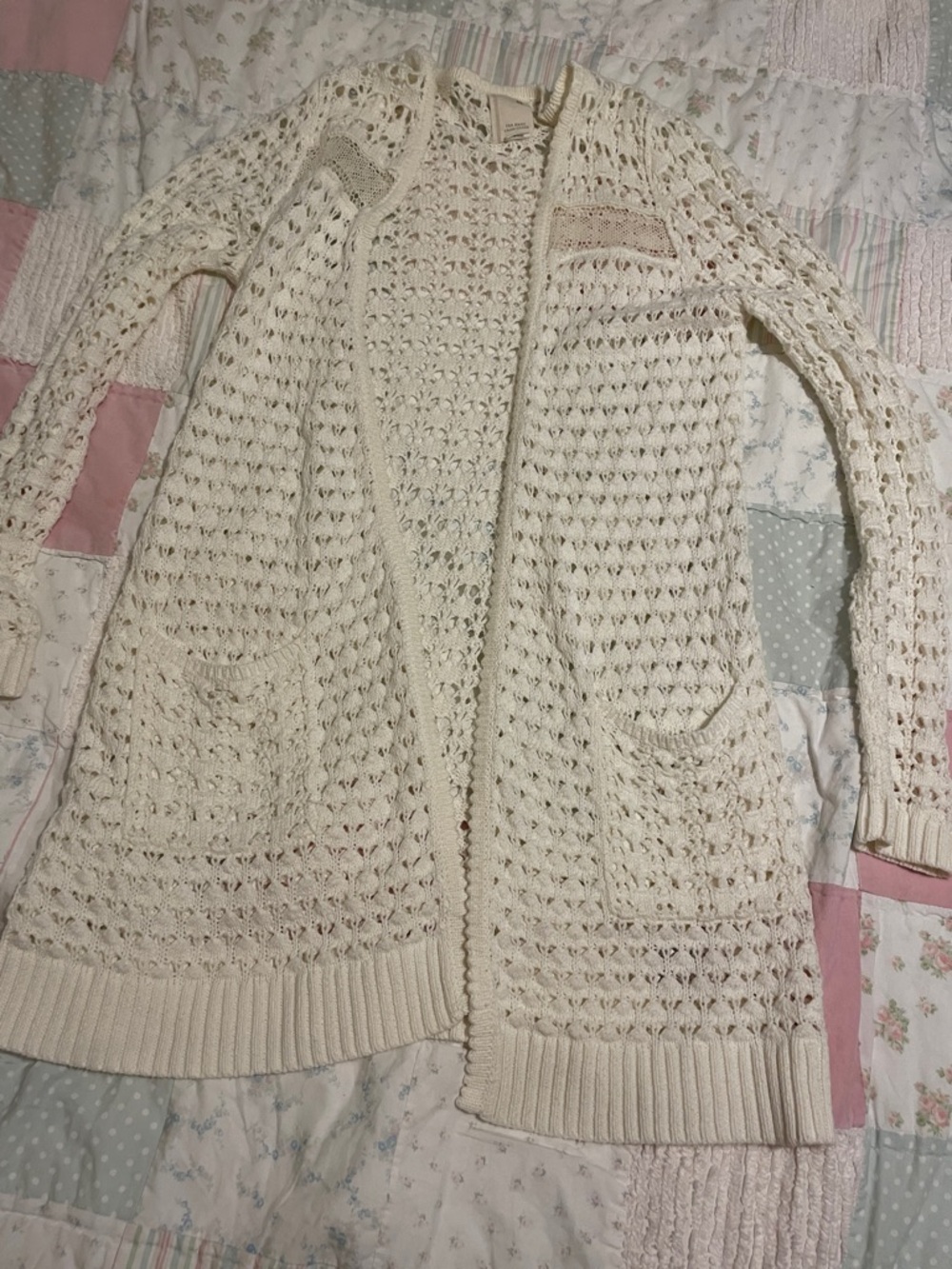 Far Away From Close Crochet Cardigan - Cream-White
Size small